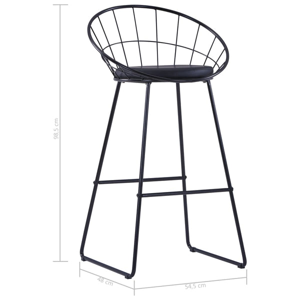 vidaXL Tabourets de bar 2 pcs Similicuir Noir