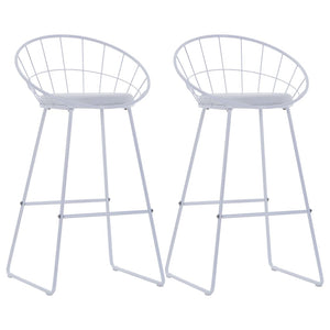 vidaXL Tabourets de bar 2 pcs Similicuir blanc
