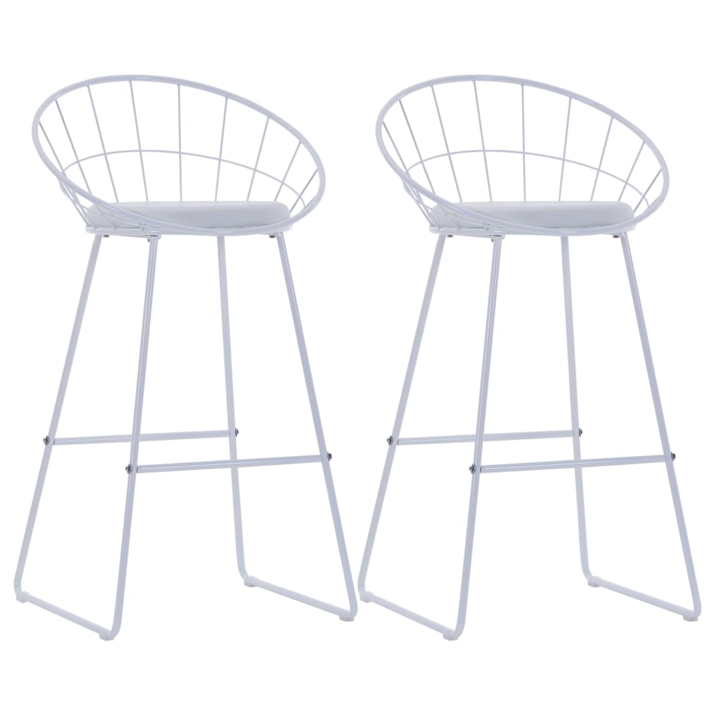 vidaXL Tabourets de bar 2 pcs Similicuir blanc