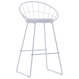 Barhocker 2 Stk. Weiß Kunstleder