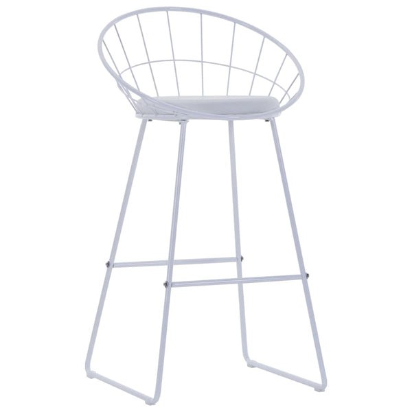 Barhocker 2 Stk. Weiß Kunstleder