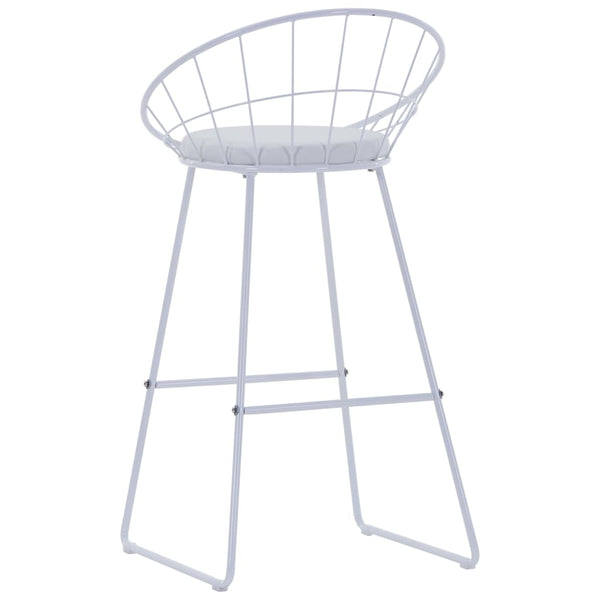 Barhocker 2 Stk. Weiß Kunstleder