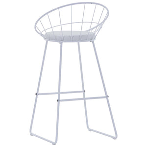 vidaXL Tabourets de bar 2 pcs Similicuir blanc