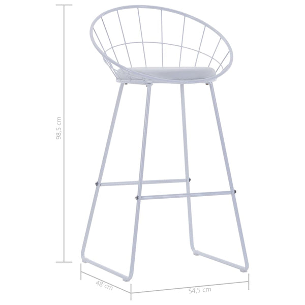 vidaXL Tabourets de bar 2 pcs Similicuir blanc