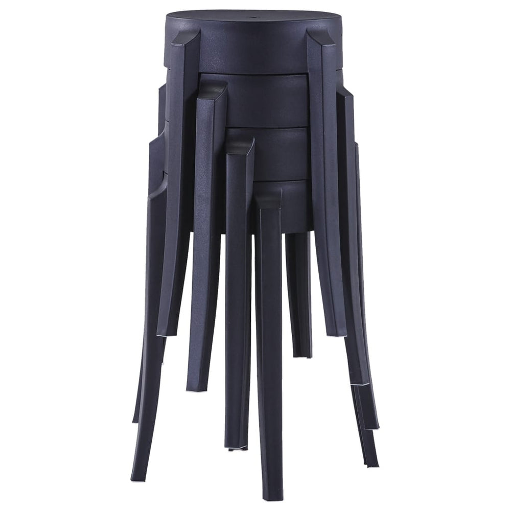 vidaXL Stackable Stools 4 pcs. Black Plastic