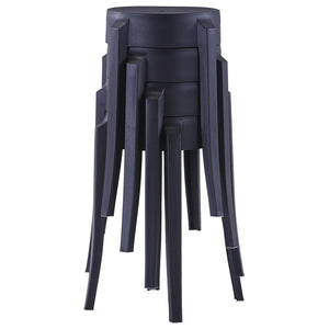 vidaXL Stackable Stools 4 pcs. Black Plastic