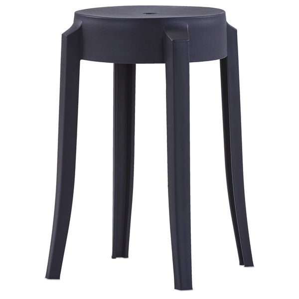vidaXL Stackable Stools 4 pcs. Black Plastic
