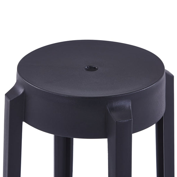 vidaXL Stackable Stools 4 pcs. Black Plastic