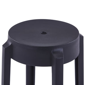 vidaXL Tabourets Empilables 4 pcs Noir Plastique