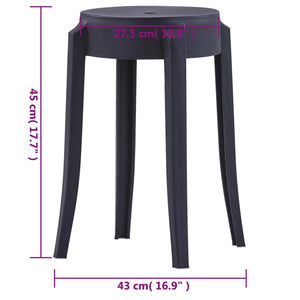 vidaXL Tabourets Empilables 4 pcs Noir Plastique