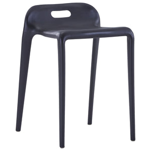 vidaXL Tabourets Empilables 4 pcs Noir Plastique