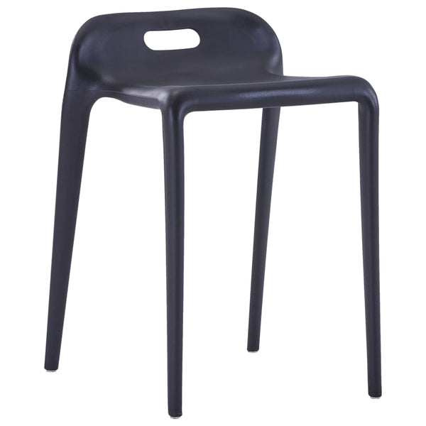 vidaXL Tabourets Empilables 4 pcs Noir Plastique