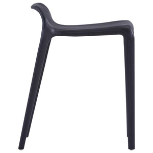 vidaXL Tabourets Empilables 4 pcs Noir Plastique