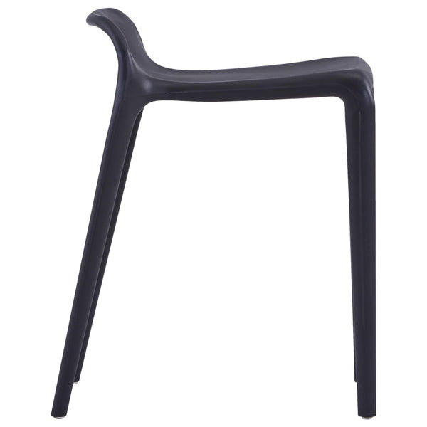 vidaXL Tabourets Empilables 4 pcs Noir Plastique