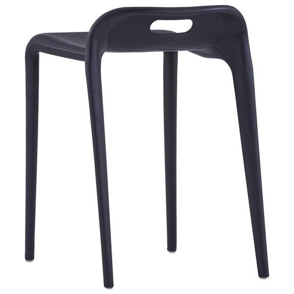 vidaXL Tabourets Empilables 4 pcs Noir Plastique