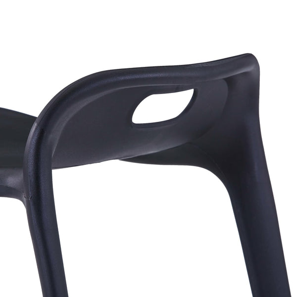 vidaXL Tabourets Empilables 4 pcs Noir Plastique