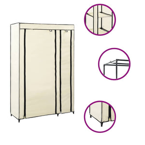 Faltschränke 2 Stk. Creme 110x45x175 cm Stoff