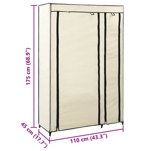 Faltschränke 2 Stk. Creme 110x45x175 cm Stoff