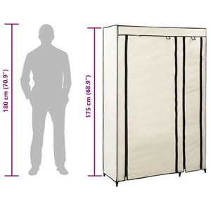 Faltschränke 2 Stk. Creme 110x45x175 cm Stoff