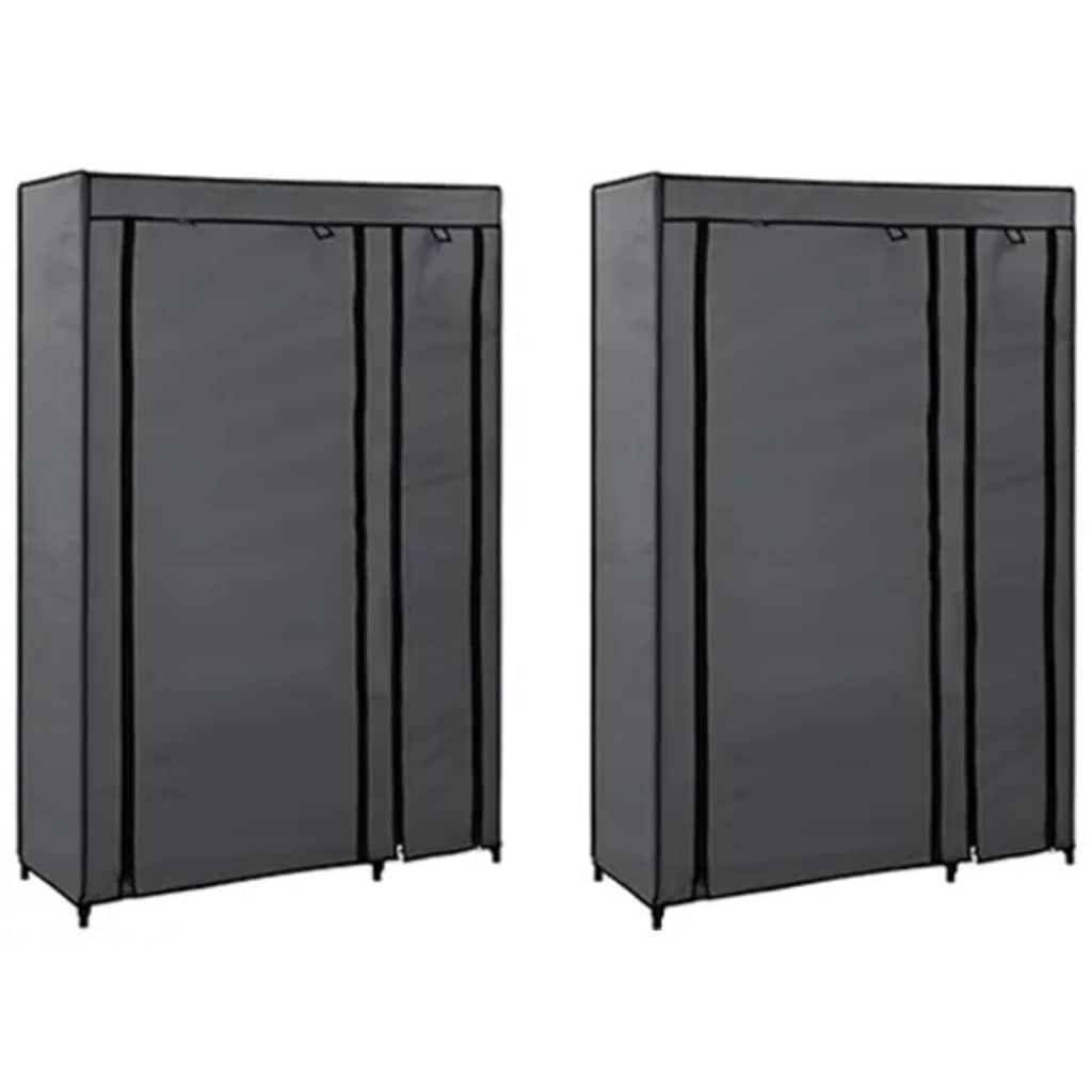 Faltschränke 2 Stk. Grau 110x45x175 cm Stoff
