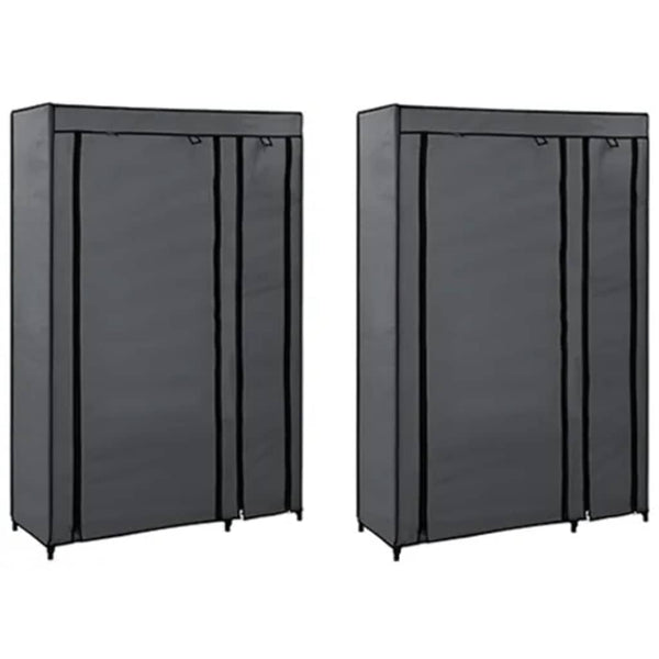 Faltschränke 2 Stk. Grau 110x45x175 cm Stoff