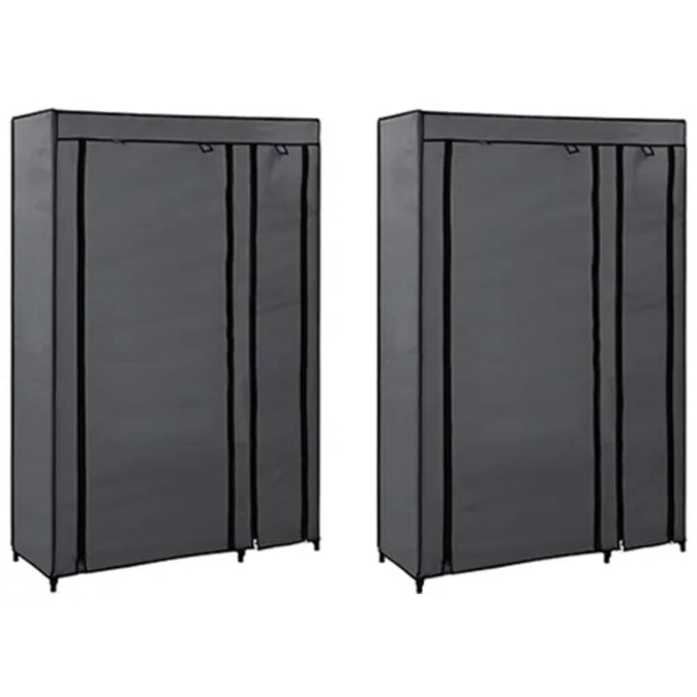 Faltschränke 2 Stk. Grau 110x45x175 cm Stoff