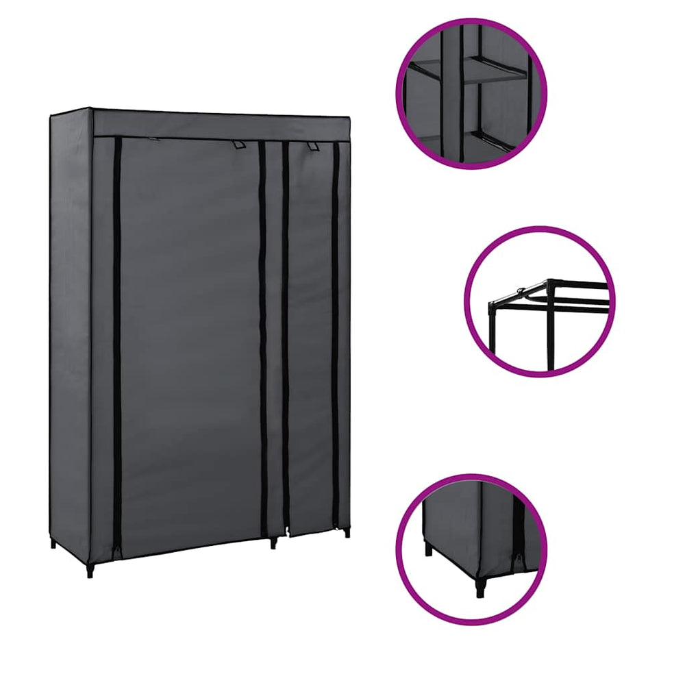 Faltschränke 2 Stk. Grau 110x45x175 cm Stoff