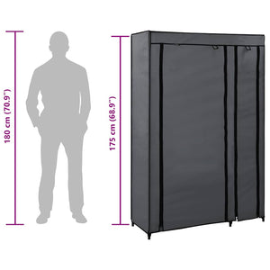 Faltschränke 2 Stk. Grau 110x45x175 cm Stoff