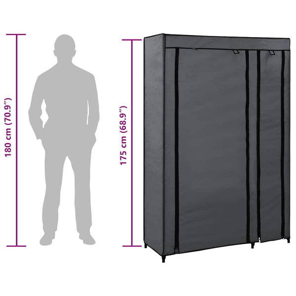 Faltschränke 2 Stk. Grau 110x45x175 cm Stoff