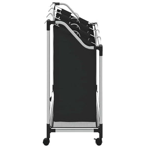 Wäschekorb mit 3 Taschen Schwarz Stahl