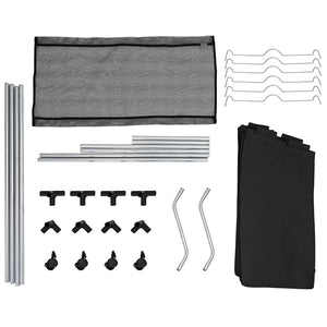 Wäschekorb mit 3 Taschen Schwarz Stahl