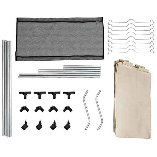vidaXL Panier à linge avec 4 sacs Crème Acier