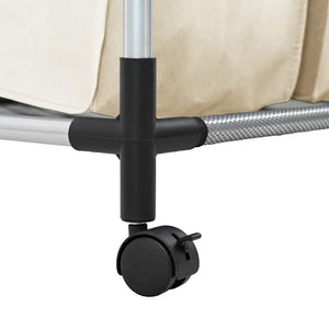 vidaXL Panier à linge avec 4 sacs Crème Acier