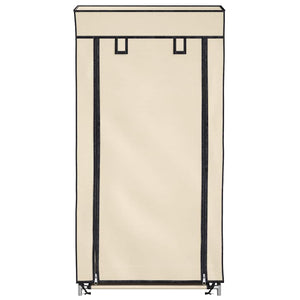 Schuhschrank mit Abdeckung Cremeweiß 58 x 28 x 106 cm Stoff