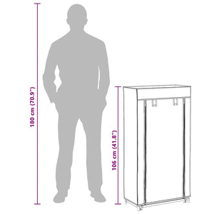 Schuhschrank mit Abdeckung Cremeweiß 58 x 28 x 106 cm Stoff