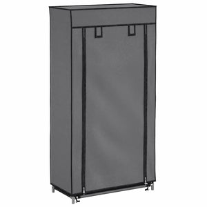 Schuhschrank mit Abdeckung Grau 58 x 28 x 106 cm Stoff