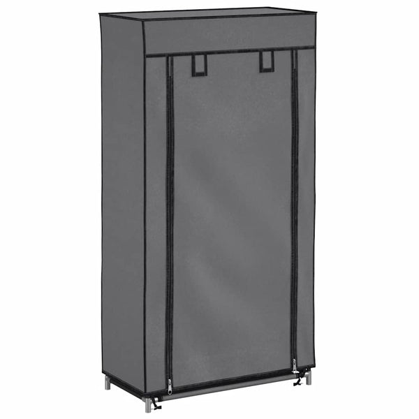 Schuhschrank mit Abdeckung Grau 58 x 28 x 106 cm Stoff