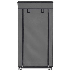 Schuhschrank mit Abdeckung Grau 58 x 28 x 106 cm Stoff