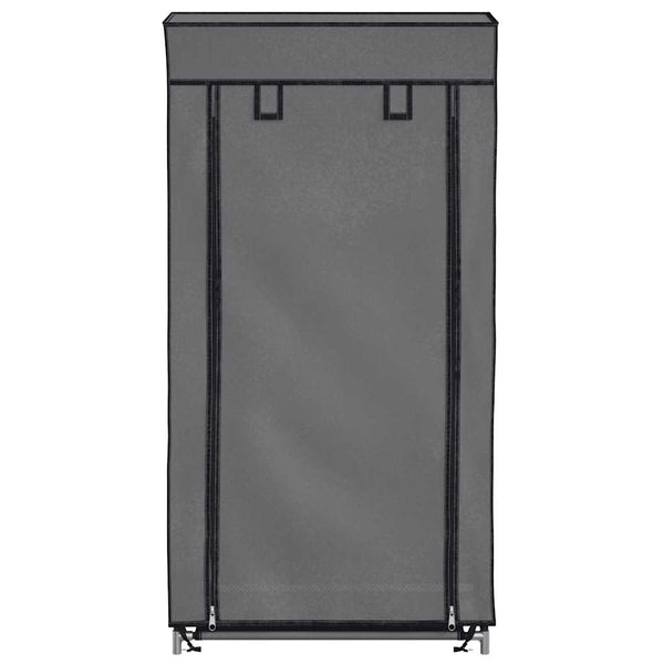 Schuhschrank mit Abdeckung Grau 58 x 28 x 106 cm Stoff