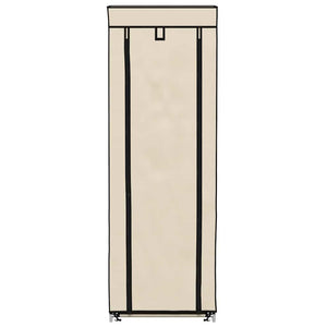 Schuhschrank mit Abdeckung Cremeweiß 57 x 29 x 162 cm Stoff