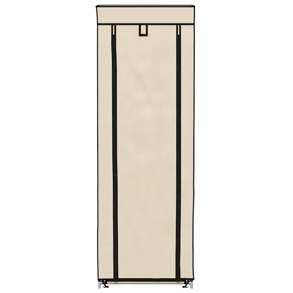 Schuhschrank mit Abdeckung Cremeweiß 57 x 29 x 162 cm Stoff