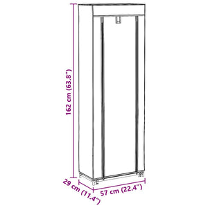 Schuhschrank mit Abdeckung Cremeweiß 57 x 29 x 162 cm Stoff