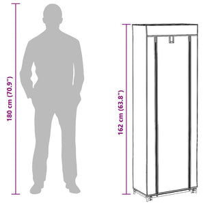Schuhschrank mit Abdeckung Cremeweiß 57 x 29 x 162 cm Stoff