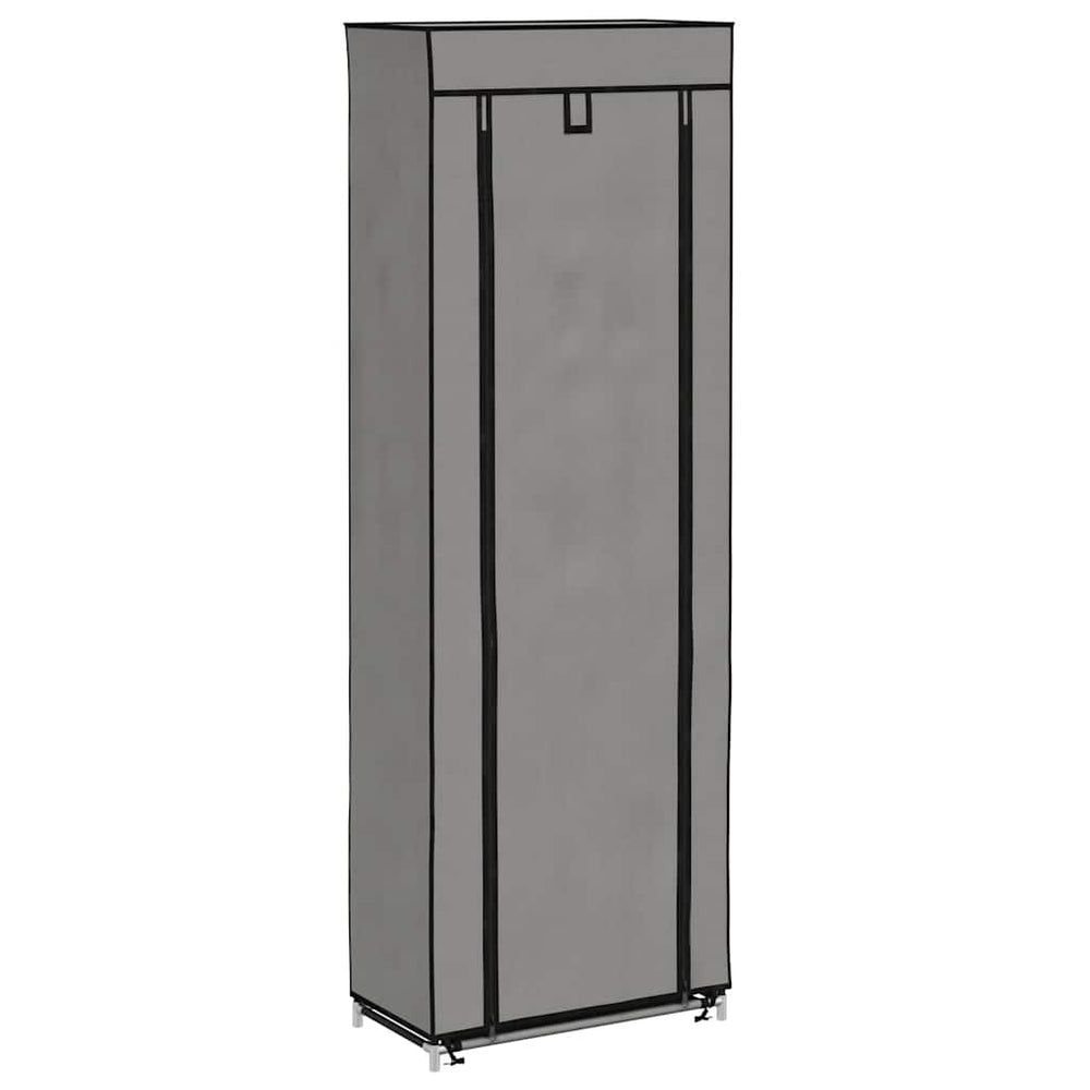 Schuhschrank mit Abdeckung Grau 57 x 29 x 162 cm Stoff