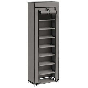 Schuhschrank mit Abdeckung Grau 57 x 29 x 162 cm Stoff