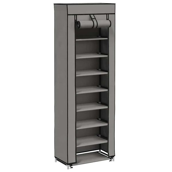 Schuhschrank mit Abdeckung Grau 57 x 29 x 162 cm Stoff