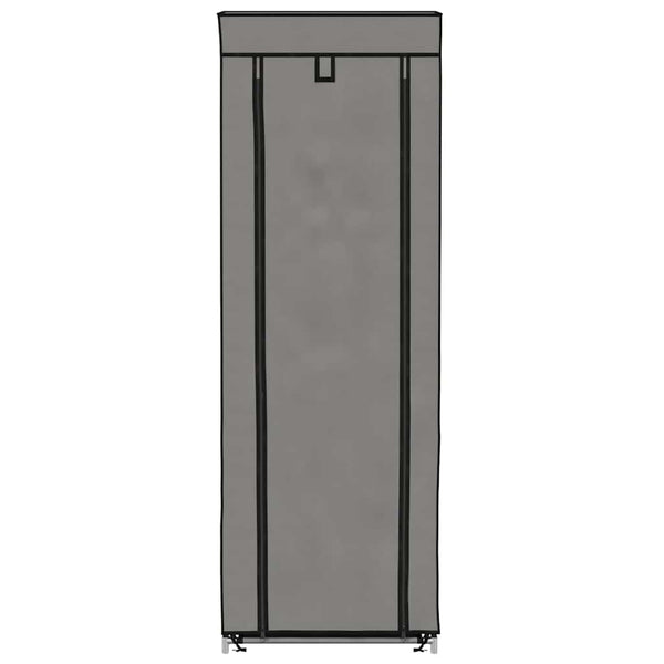 Schuhschrank mit Abdeckung Grau 57 x 29 x 162 cm Stoff