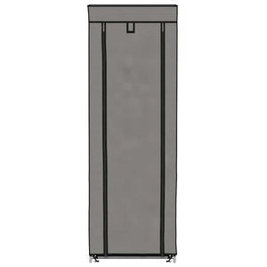 Schuhschrank mit Abdeckung Grau 57 x 29 x 162 cm Stoff