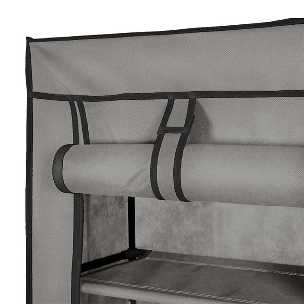 Schuhschrank mit Abdeckung Grau 57 x 29 x 162 cm Stoff