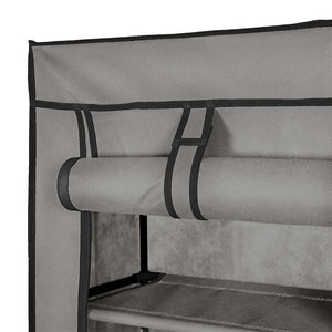 Schuhschrank mit Abdeckung Grau 57 x 29 x 162 cm Stoff